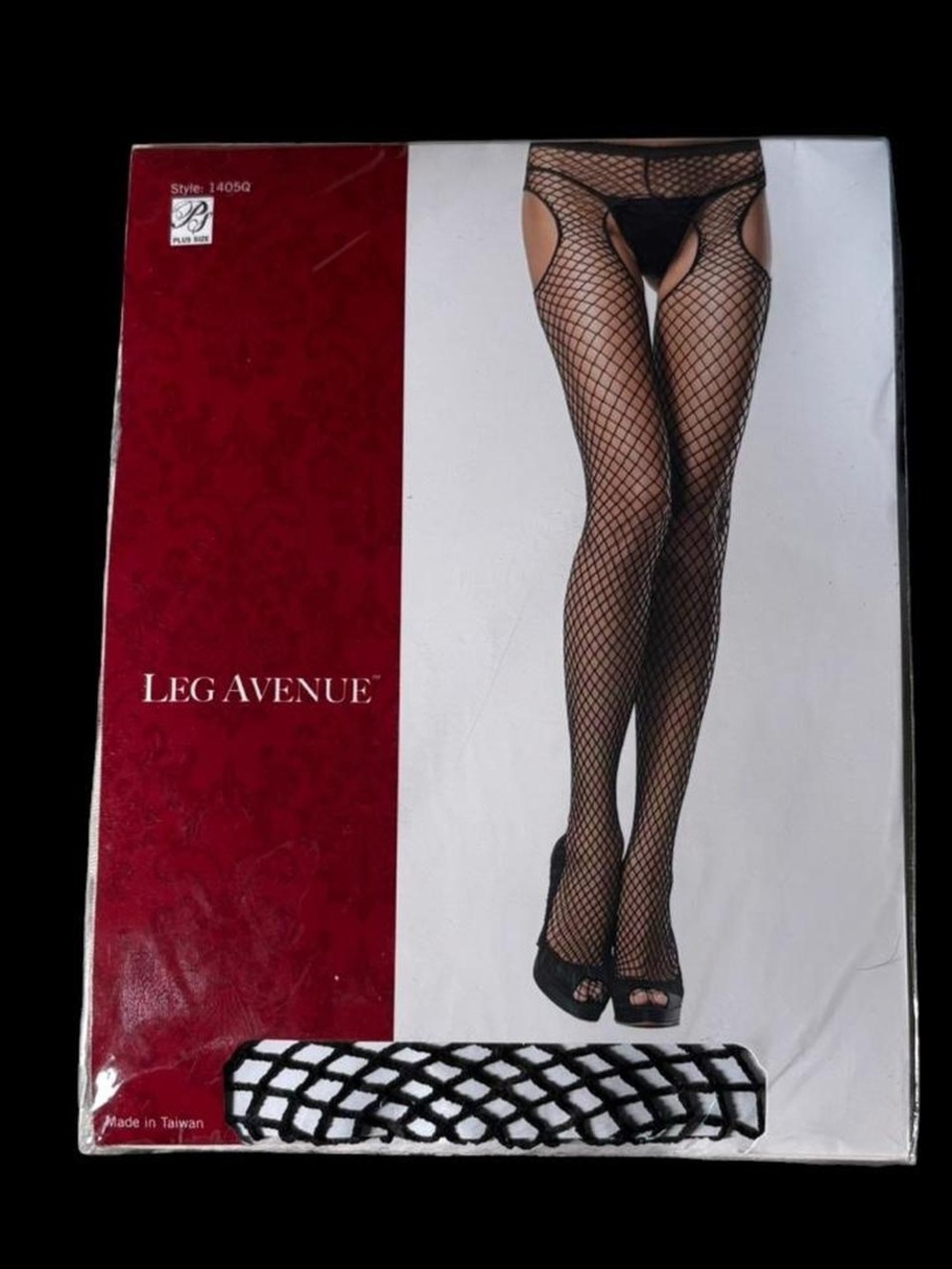 Leg Avenue Black Fishnet Suspender Pantyhose